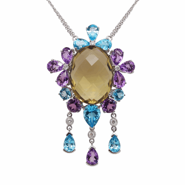 DABAKAROV Smoky Topaz Multistone Pendant