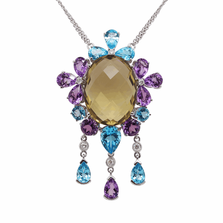 DABAKAROV Smoky Topaz Multistone Pendant