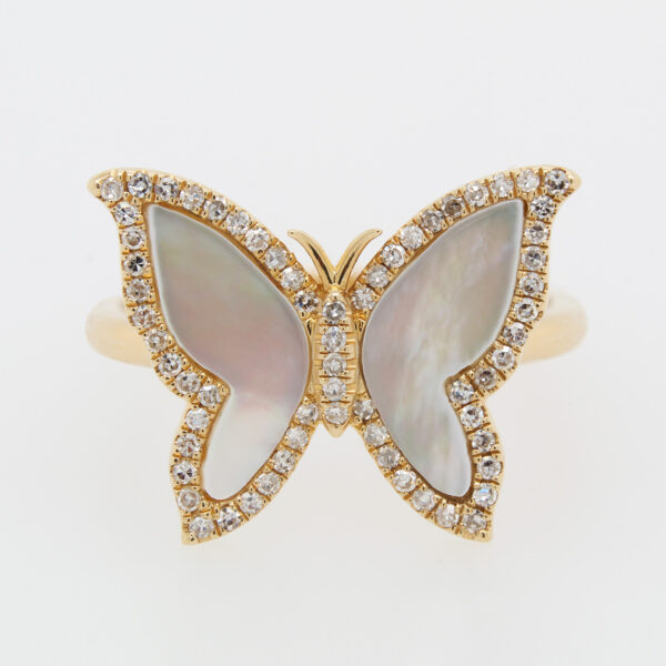 DABAKAROV Mother of Pearl Butterfly Ring - Image 2