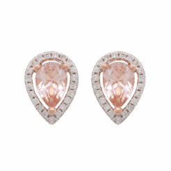 "Rosy Pears" Morganite Earrings