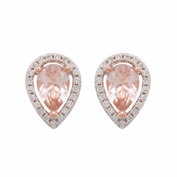 "Rosy Pears" Morganite Earrings