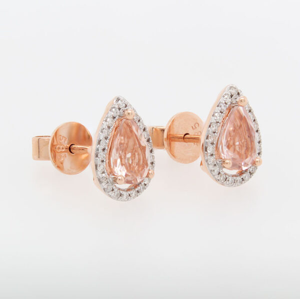 "Rosy Pears" Morganite Earrings - Image 2