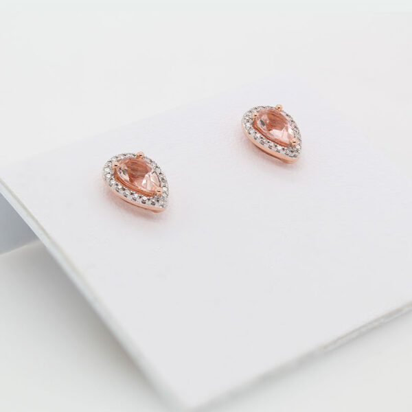 "Rosy Pears" Morganite Earrings - Image 3