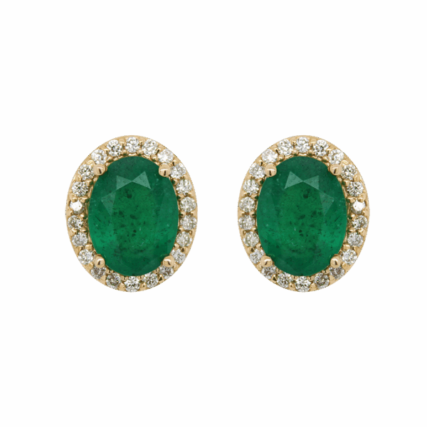 "Bells of Ireland" Emerald Stud Earrings