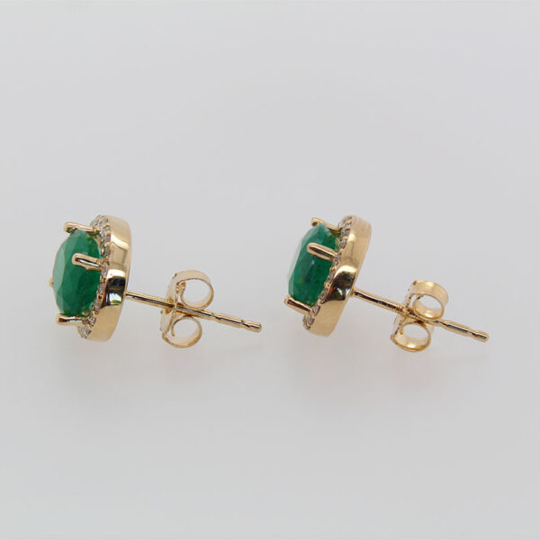 "Bells of Ireland" Emerald Stud Earrings - Image 2