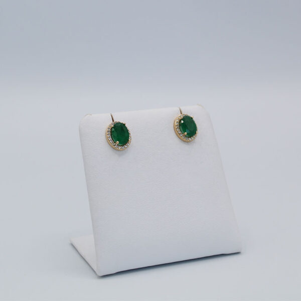 "Bells of Ireland" Emerald Stud Earrings - Image 3