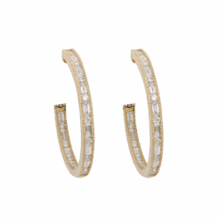 "Brilliant Baguettes" Diamond Hoop Earrings