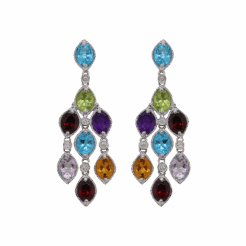 "Rainbow Chandelier" Multistone Earrings