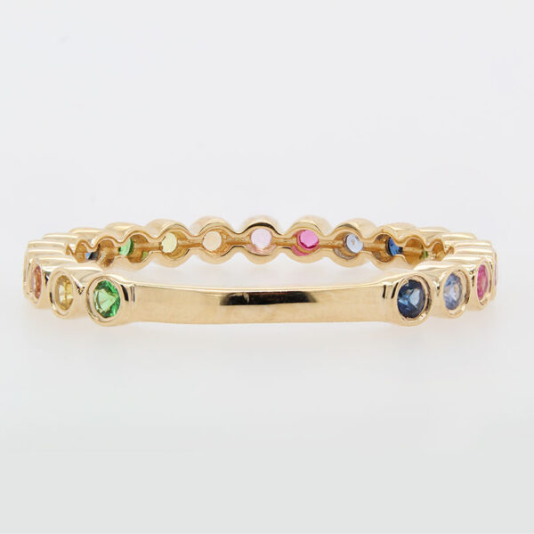 "Rainbow" Multicolored Sapphire Band - Image 2
