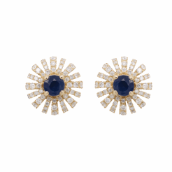 "Burst of Blue" Sapphire Earrings
