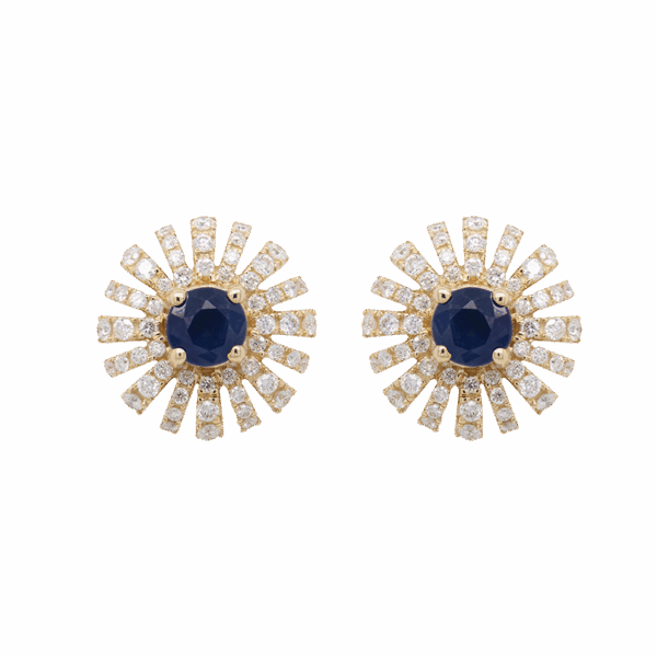 "Burst of Blue" Sapphire Earrings