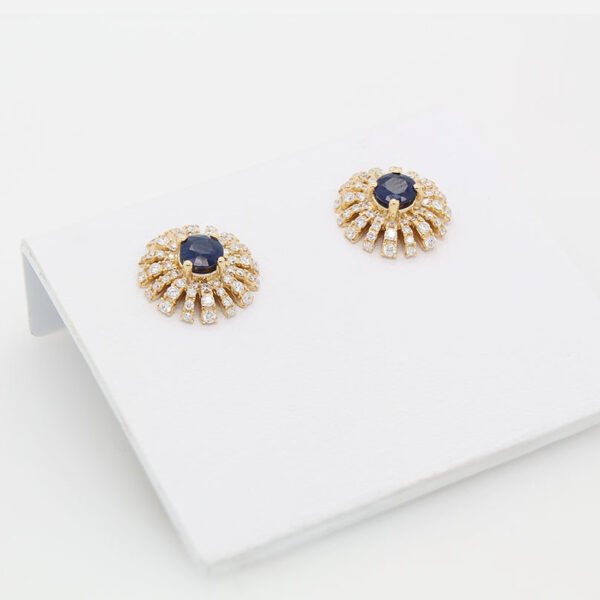 "Burst of Blue" Sapphire Earrings - Image 3