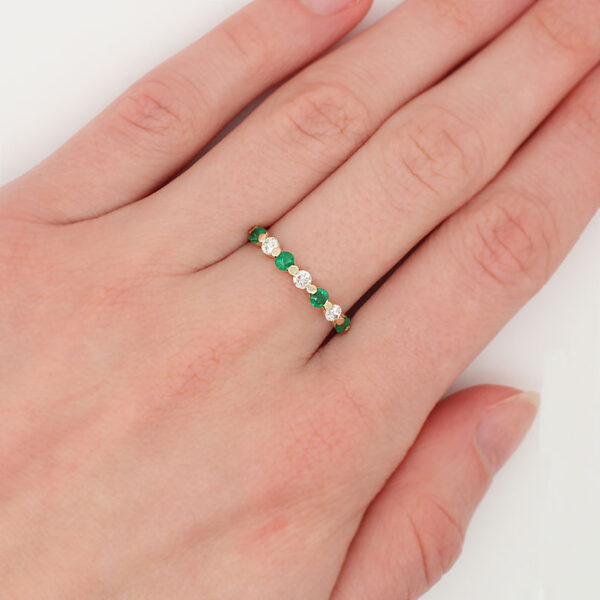 "Celtic" Emerald and Diamond Band - Image 3