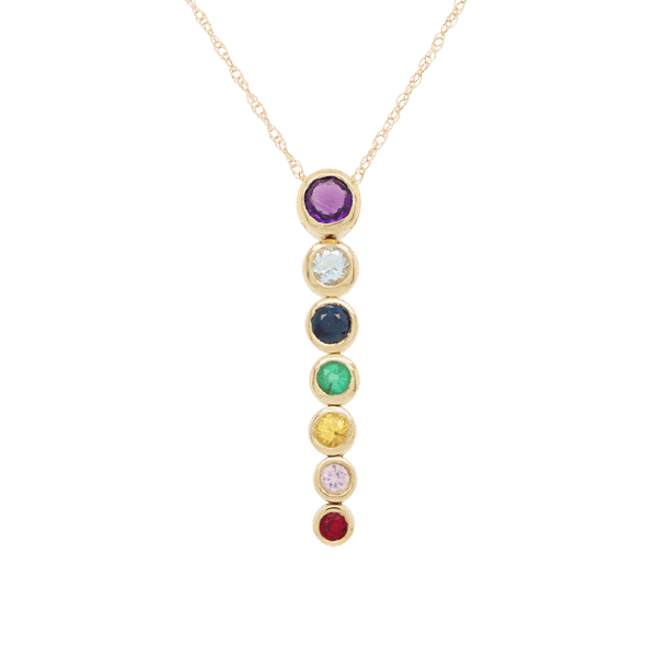"Colors of the Rainbow" Multicolored Sapphire Pendant