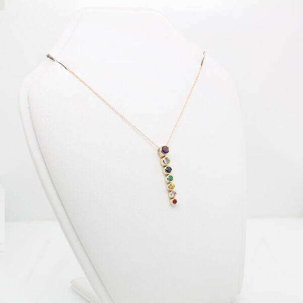 "Colors of the Rainbow" Multicolored Sapphire Pendant - Image 2