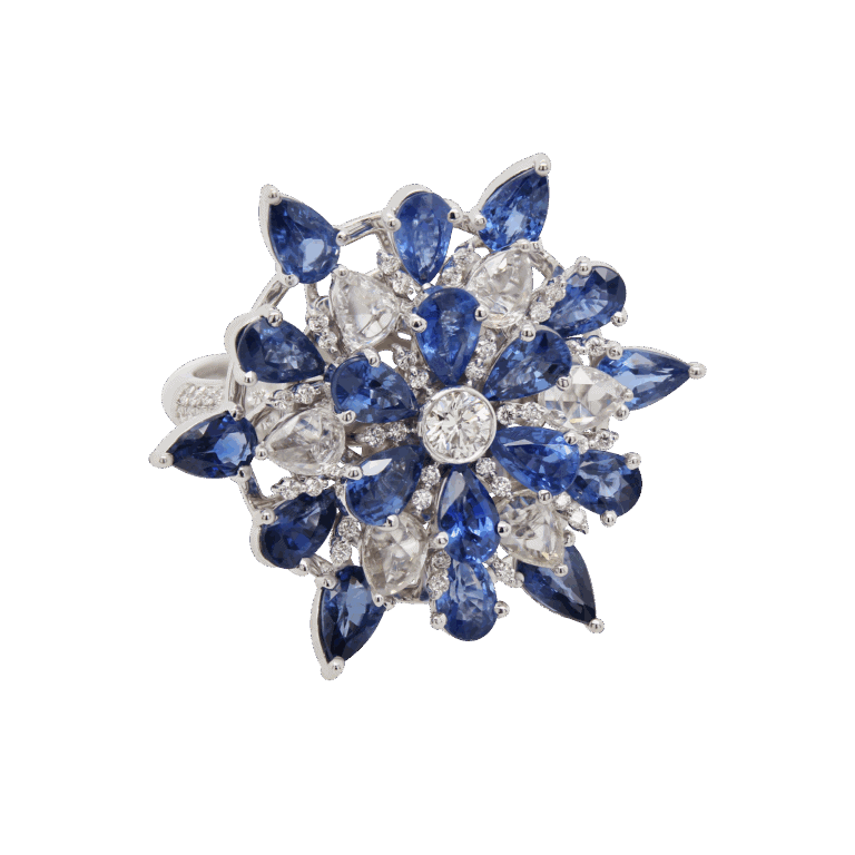 "Blue Star" Sapphire and Diamond Ring