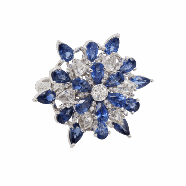 "Blue Star" Sapphire and Diamond Ring