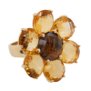 "Sunflower" Citrine and Smoky Quartz Ring