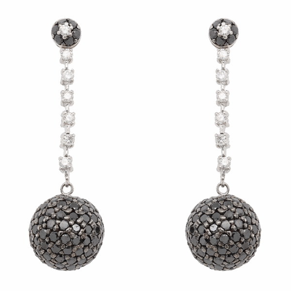 "Disco" Black Diamond Earrings