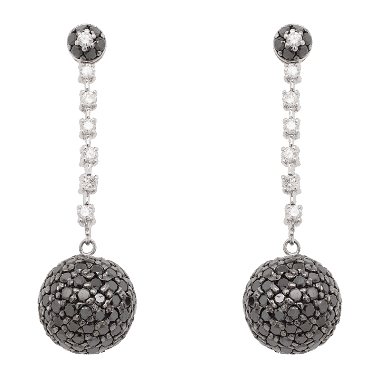"Disco" Black Diamond Earrings