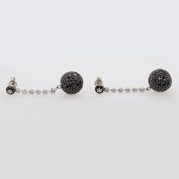 "Disco" Black Diamond Earrings - Image 2