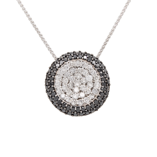 "Black and White Delight" Diamond Pendant