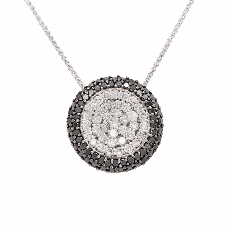 "Black and White Delight" Diamond Pendant