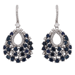 "Midnight Navy" Sapphire Earrings