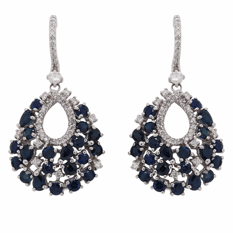 "Midnight Navy" Sapphire Earrings