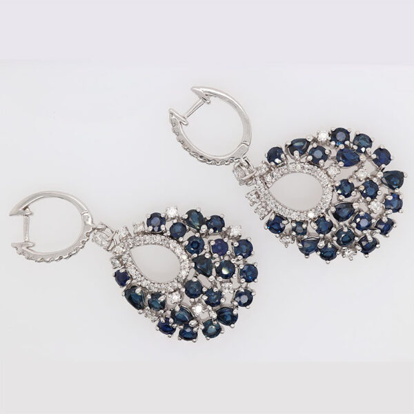 "Midnight Navy" Sapphire Earrings - Image 2