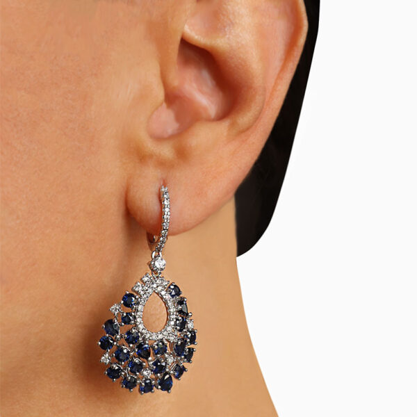 "Midnight Navy" Sapphire Earrings - Image 3