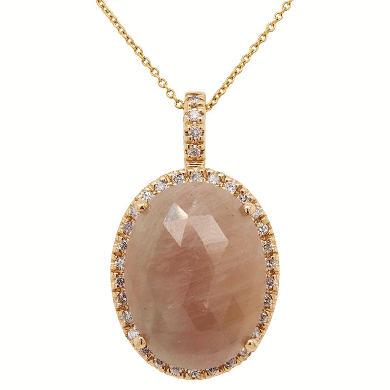 "Champagne Rose" Sliced Sapphire Pendant