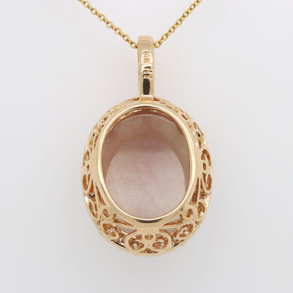 "Champagne Rose" Sliced Sapphire Pendant - Image 3