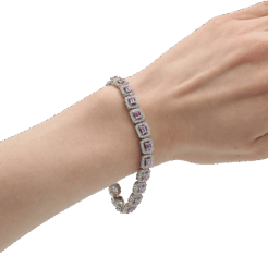 "Geometric Glitter" Pink Sapphire Bracelet