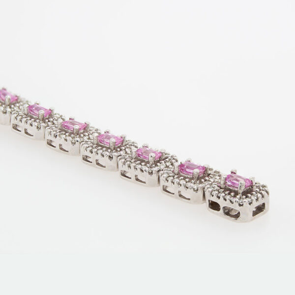 "Geometric Glitter" Pink Sapphire Bracelet - Image 3