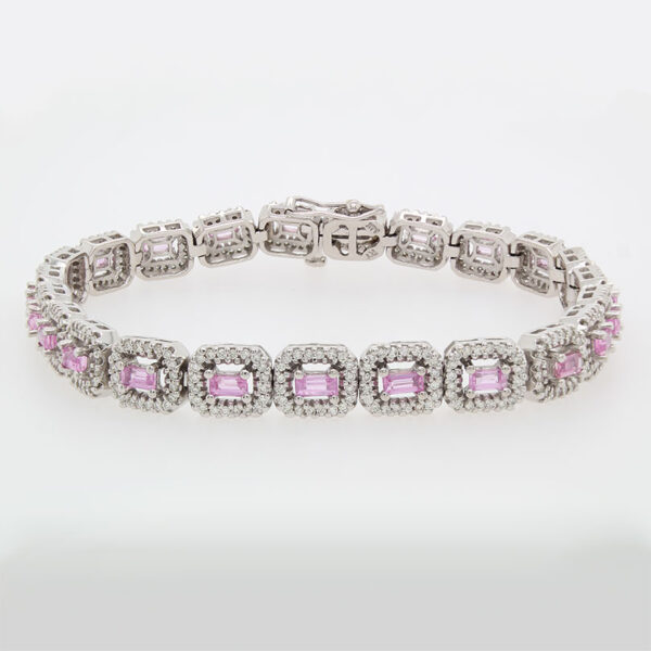 "Geometric Glitter" Pink Sapphire Bracelet - Image 2