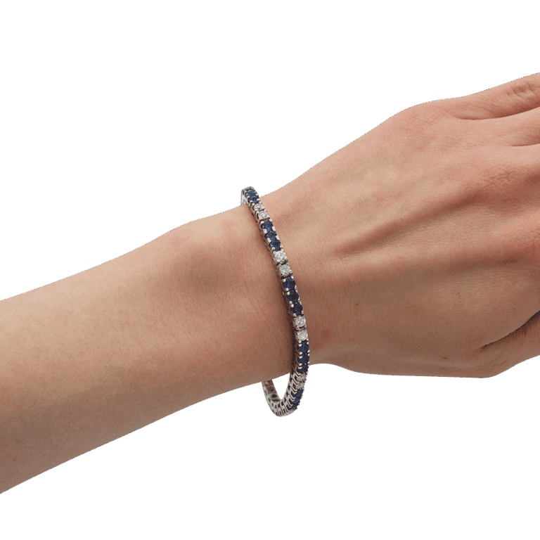 "Blue and White" Sapphire and Diamond Bracelet