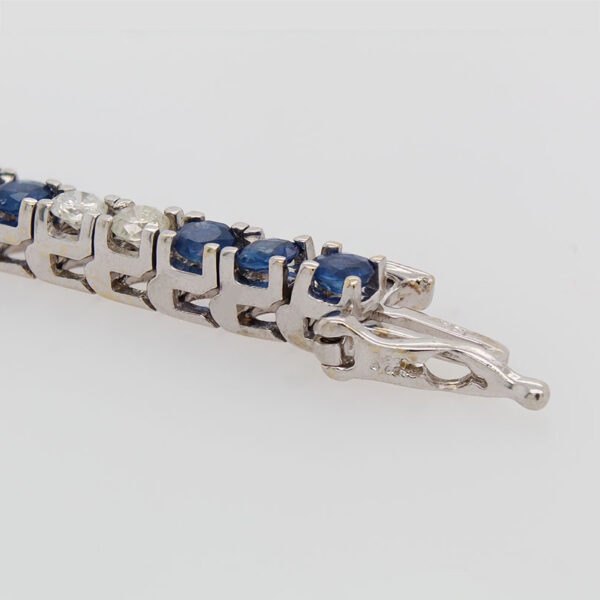 "Blue and White" Sapphire and Diamond Bracelet - Image 3