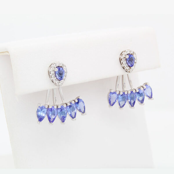 "Fabulous Fans" Tanzanite Earrings with Jacket - Image 2