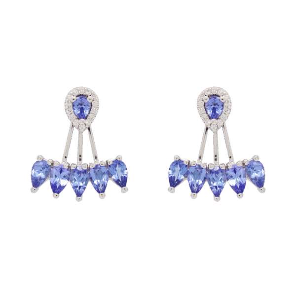 "Fabulous Fans" Tanzanite Earrings with Jacket