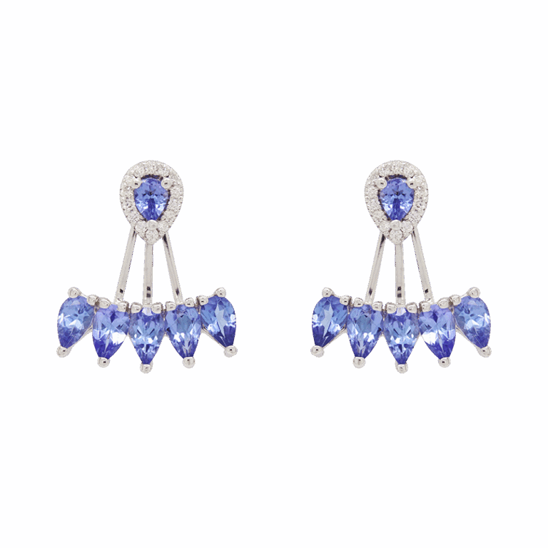 "Fabulous Fans" Tanzanite Earrings with Jacket
