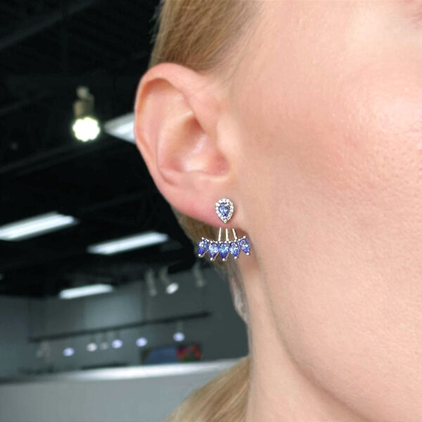 "Fabulous Fans" Tanzanite Earrings with Jacket - Image 3