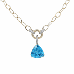 "Two-Toned Statement" Blue Topaz Pendant