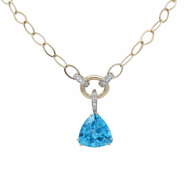 "Two-Toned Statement" Blue Topaz Pendant
