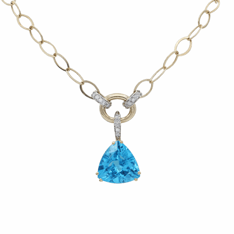 "Two-Toned Statement" Blue Topaz Pendant