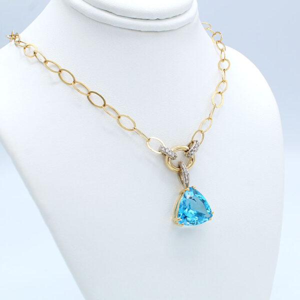 "Two-Toned Statement" Blue Topaz Pendant - Image 2