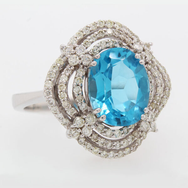 "Eye-Catching" Blue Topaz Ring - Image 2
