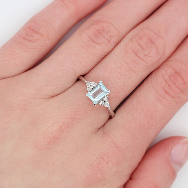 "Dainty Design" Aquamarine Ring - Image 4