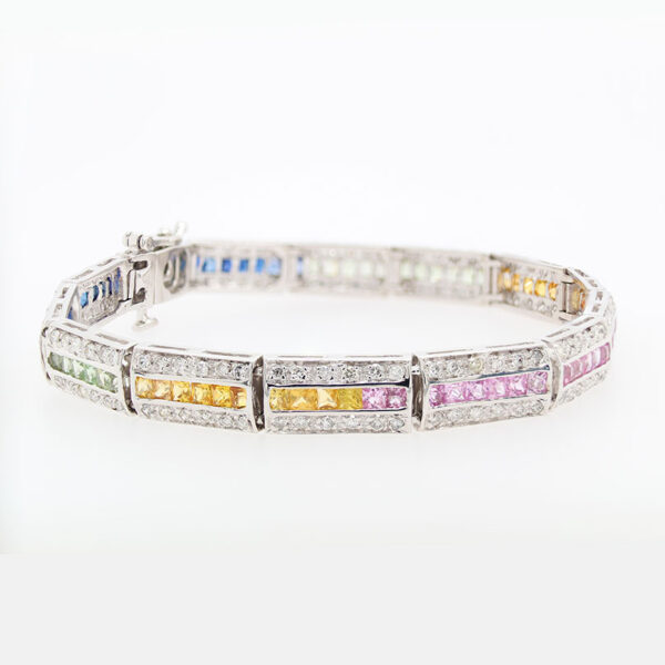 "Color Palette" Multicolored Sapphire Bracelet - Image 2