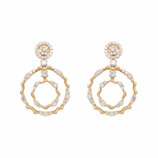 "Golden Waves" Diamond Earrings